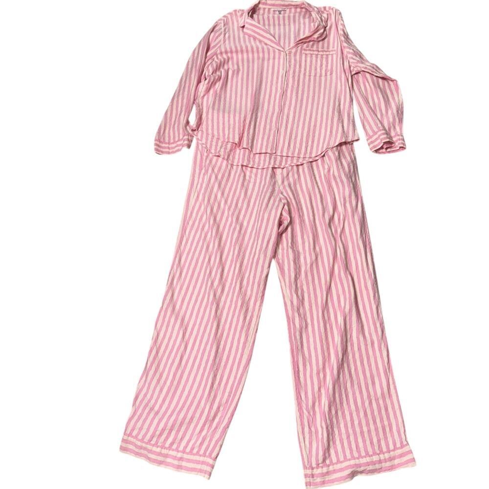 Victoria’s Secret Striped Women’s Pajamas Pink Size L
